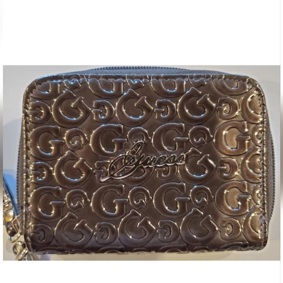 Guess Brown Wristlet Card Holder Wallet 5 X 4 - Picture 4 of 8